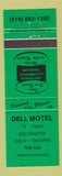 Matchbook Cover - Dell Motel Delhi ON GREEN