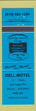 Matchbook Cover - Dell Motel Delhi ON BLUE