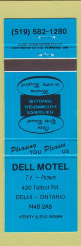 Matchbook Cover - Dell Motel Delhi ON BLUE