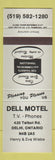 Matchbook Cover - Dell Motel Delhi ON GRAY