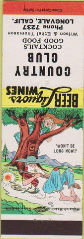 Matchbook Cover - Country Club Longvale CA hillbilly