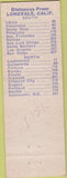 Matchbook Cover - Country Club Longvale CA hillbilly