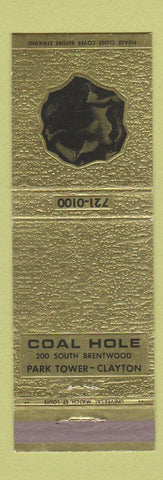 Matchbook Cover - Coal Hole Park Tower Clayton MO