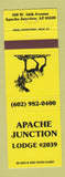Matchbook Cover - Apache Junction Lodge Moose Apache Junction AZ