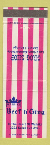 Matchbook Cover - Waikiki Beef n Grog Waikiki Hawaii
