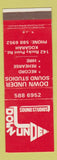 Matchbook Cover - Down Under Sound Stuidos Kogarah Australia