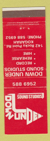 Matchbook Cover - Down Under Sound Stuidos Kogarah Australia