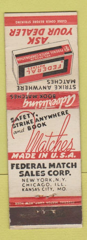 Matchbook Cover - Federal Matches