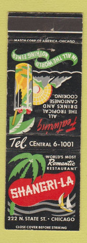 Matchbook Cover - Shangri La Restaurant Chicago IL