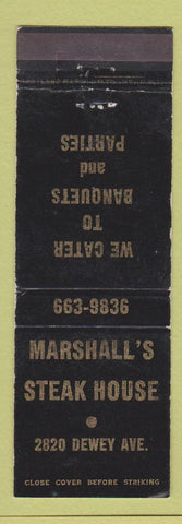 Matchbook Cover - Marshall's Steak House WEAR