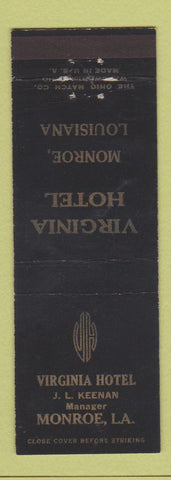 Matchbook Cover - Virginia Hotel Monroe LA