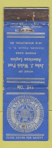Matchbook Cover - American Legion Niagara Falls ON WORN