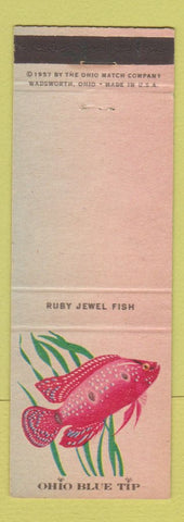 Matchbook Cover - Ohio Blue Tip Matches Ruby Jewel Fish