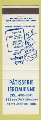 Matchbook Cover - Patisserie Jeromienne Restaurant St Jerome QC