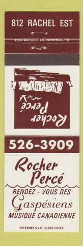 Matchbook Cover - Rocher Perce QC