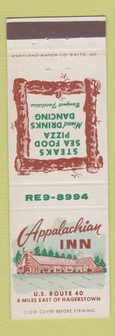 Matchbook Cover - Appalachian Inn Hagerstown MD