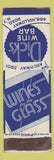 Matchbook Cover - Dicks Wine Bar UK England