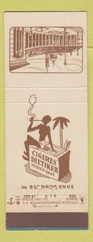 Matchbook Cover - Cigares Dietiker Zurich Switzerland
