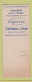 Matchbook Cover - Cigaretten Cigarren Tabake Zurich Switzerland