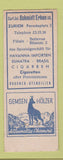 Matchbook Cover - Cigarren Schmidt Tobacco Zurich Switzerland