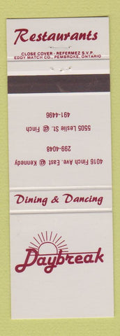 Matchbook Cover - Daybreak Restaurants Toronto? ON