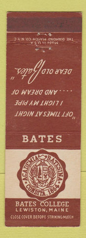 Matchbook Cover - Bates Colles Lewiston ME