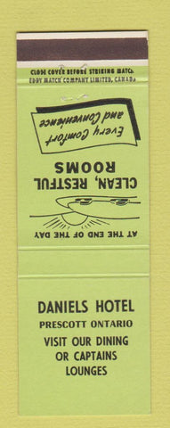 Matchbook Cover - Daniels Hotel Prescott ON GREEN