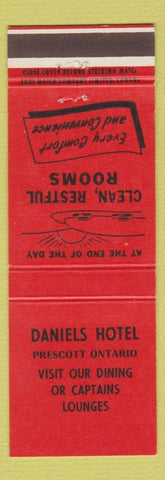 Matchbook Cover - Daniels Hotel Prescott ON RED