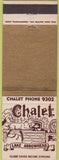 Matchbook Cover - Chalet Lake Arrowhead CA