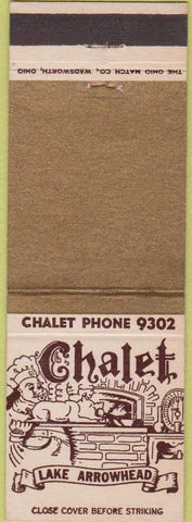 Matchbook Cover - Chalet Lake Arrowhead CA
