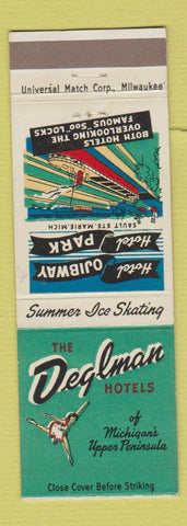 Matchbook Cover - Deglman Hoels Sault Ste Marie MI