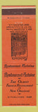 Matchbook Cover - Restaurant Antoine New Orleans LA