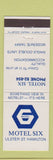 Matchbook Cover - Motel Six Hamilton New Zealand