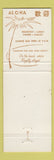 Matchbook Cover - Blue Dolphin Room Outrigger Hotel Waikiki Hawaii Full Length
