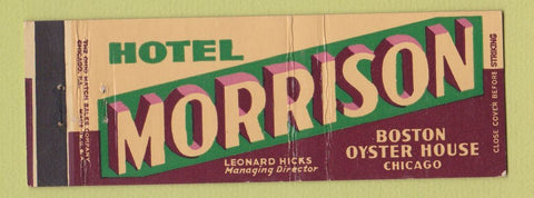 Matchbook Cover - Hotel Morrison Chicago IL Full Length