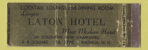 Matchbook Cover - Laton Hotel Nashua NH WEAR Full Length