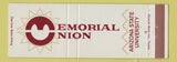 Matchbook Cover - Memorial Union Arizona State University Tempe AZ