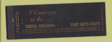 Matchbook Cover - Fort Hays State Hays KS Full Length