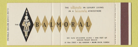 Matchbook Cover - Balmoral Miami Beach FL SAMPLE Full Length