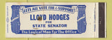 Matchbook Cover - Lloyd Hodges for State Senator Colorado? WORN Full Length