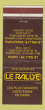 Matchbook Cover - Le Rallye Les Plus Grandes France? WEAR