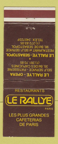 Matchbook Cover - Le Rallye Les Plus Grandes France? WEAR