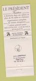 Matchbook Cover - Le President Traiteur Paris France WEAR