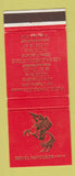 Matchbook Cover - Hotel Napoleon Paris France WEAR