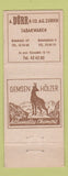 Matchbook Cover - AD Durr Zurich Tobacco