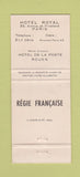 Matchbook Cover - Royal Hotel Le St Moritz Restaurant Paris France
