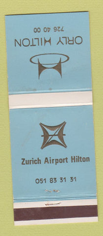 Matchbook Cover - Orly Hilton Zurich Airport Hilton