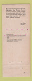 Matchbook Cover - Palace on the Dam Amsterdam
