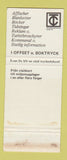 Matchbook Cover - Stade Hotellet Lulea