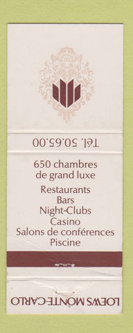 Matchbook Cover - Loews Monte Carlo WEAR